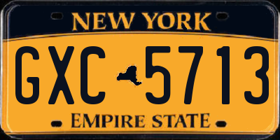 NY license plate GXC5713