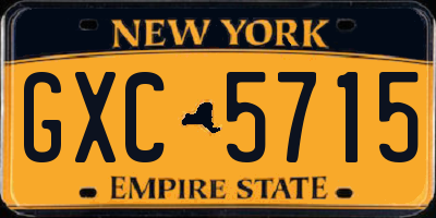NY license plate GXC5715