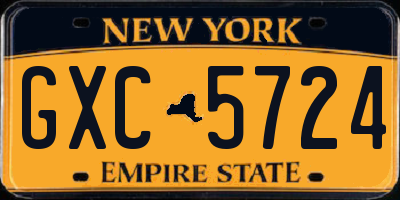 NY license plate GXC5724