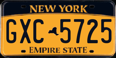 NY license plate GXC5725