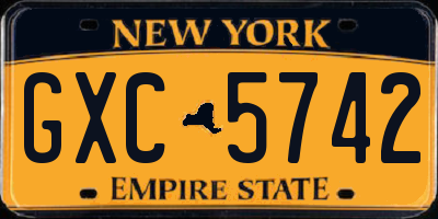 NY license plate GXC5742