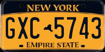 NY license plate GXC5743