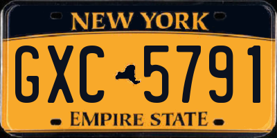 NY license plate GXC5791