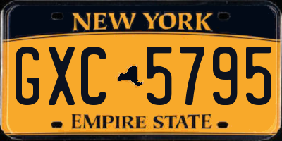 NY license plate GXC5795