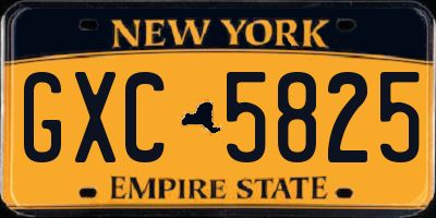 NY license plate GXC5825