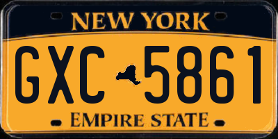 NY license plate GXC5861