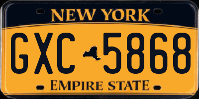 NY license plate GXC5868