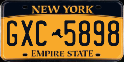 NY license plate GXC5898