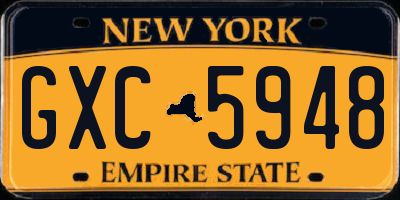 NY license plate GXC5948