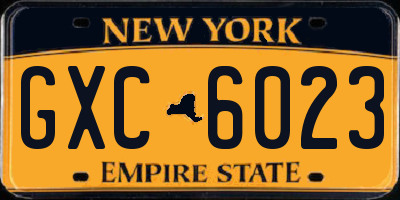 NY license plate GXC6023