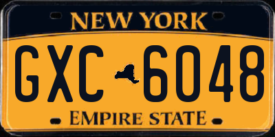 NY license plate GXC6048
