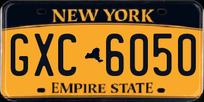 NY license plate GXC6050
