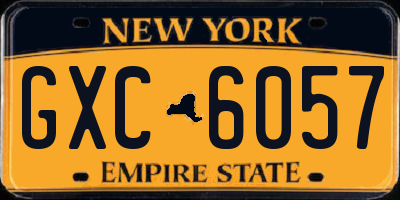 NY license plate GXC6057