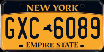 NY license plate GXC6089
