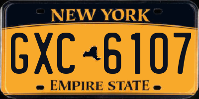 NY license plate GXC6107