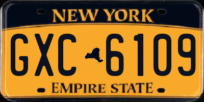 NY license plate GXC6109