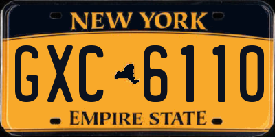 NY license plate GXC6110