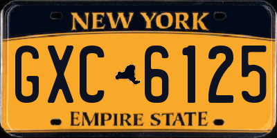 NY license plate GXC6125
