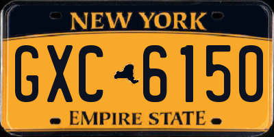 NY license plate GXC6150