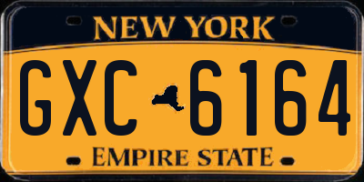 NY license plate GXC6164