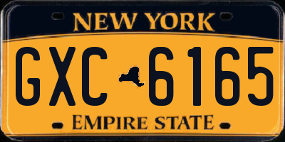 NY license plate GXC6165