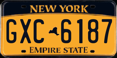 NY license plate GXC6187