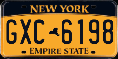 NY license plate GXC6198