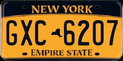 NY license plate GXC6207