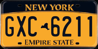 NY license plate GXC6211