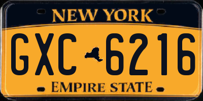 NY license plate GXC6216