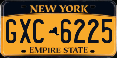 NY license plate GXC6225