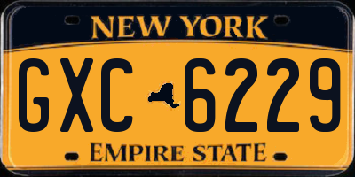 NY license plate GXC6229