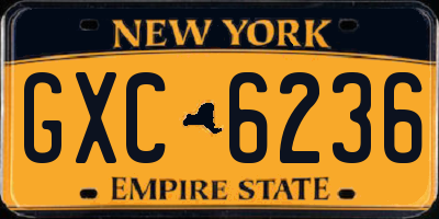 NY license plate GXC6236