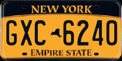 NY license plate GXC6240