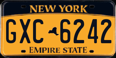 NY license plate GXC6242