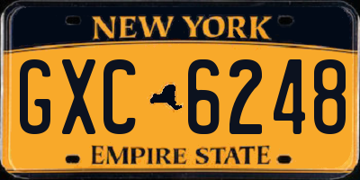NY license plate GXC6248