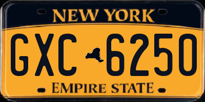 NY license plate GXC6250