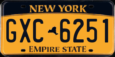 NY license plate GXC6251
