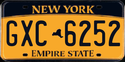 NY license plate GXC6252