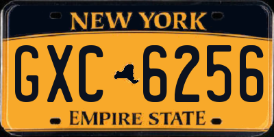 NY license plate GXC6256