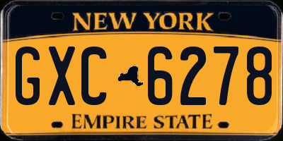NY license plate GXC6278
