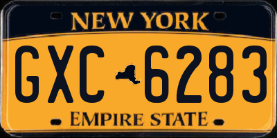 NY license plate GXC6283
