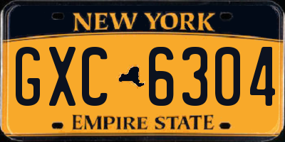 NY license plate GXC6304