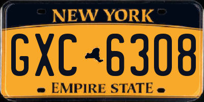 NY license plate GXC6308