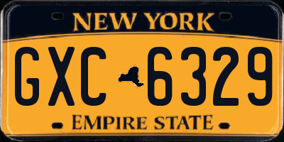 NY license plate GXC6329