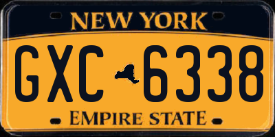 NY license plate GXC6338