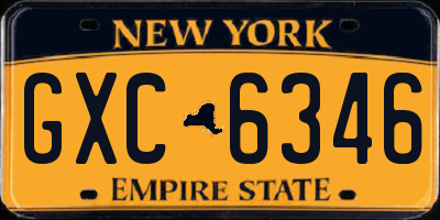 NY license plate GXC6346
