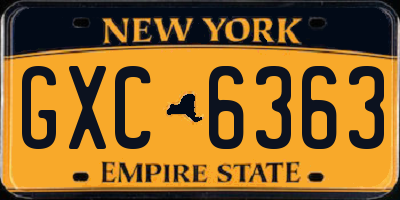 NY license plate GXC6363