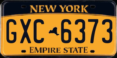 NY license plate GXC6373