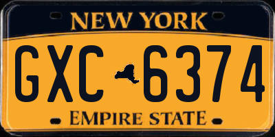 NY license plate GXC6374